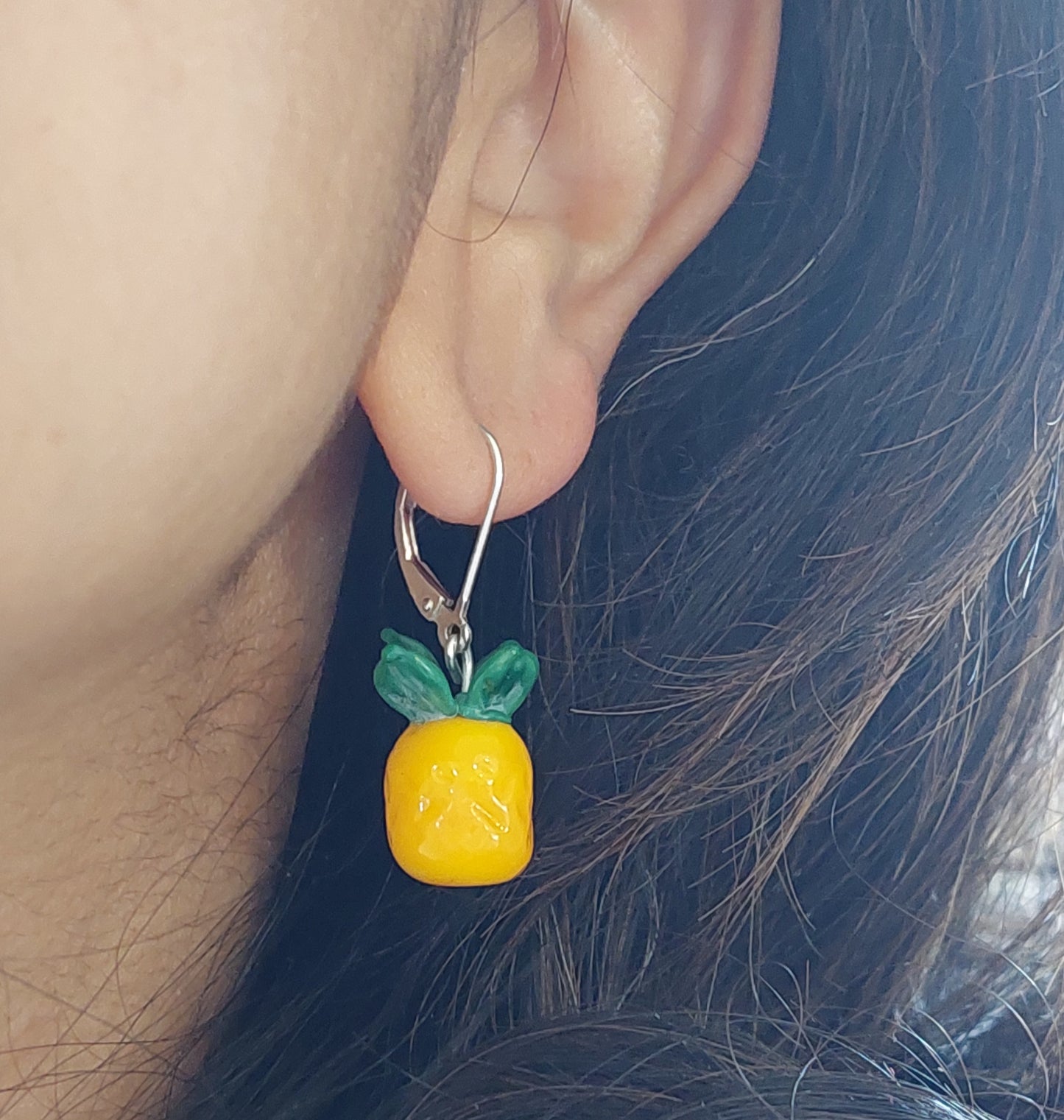 NEW!! Glass Art - Tropical Fruit: Mango or Pineapple Earrings