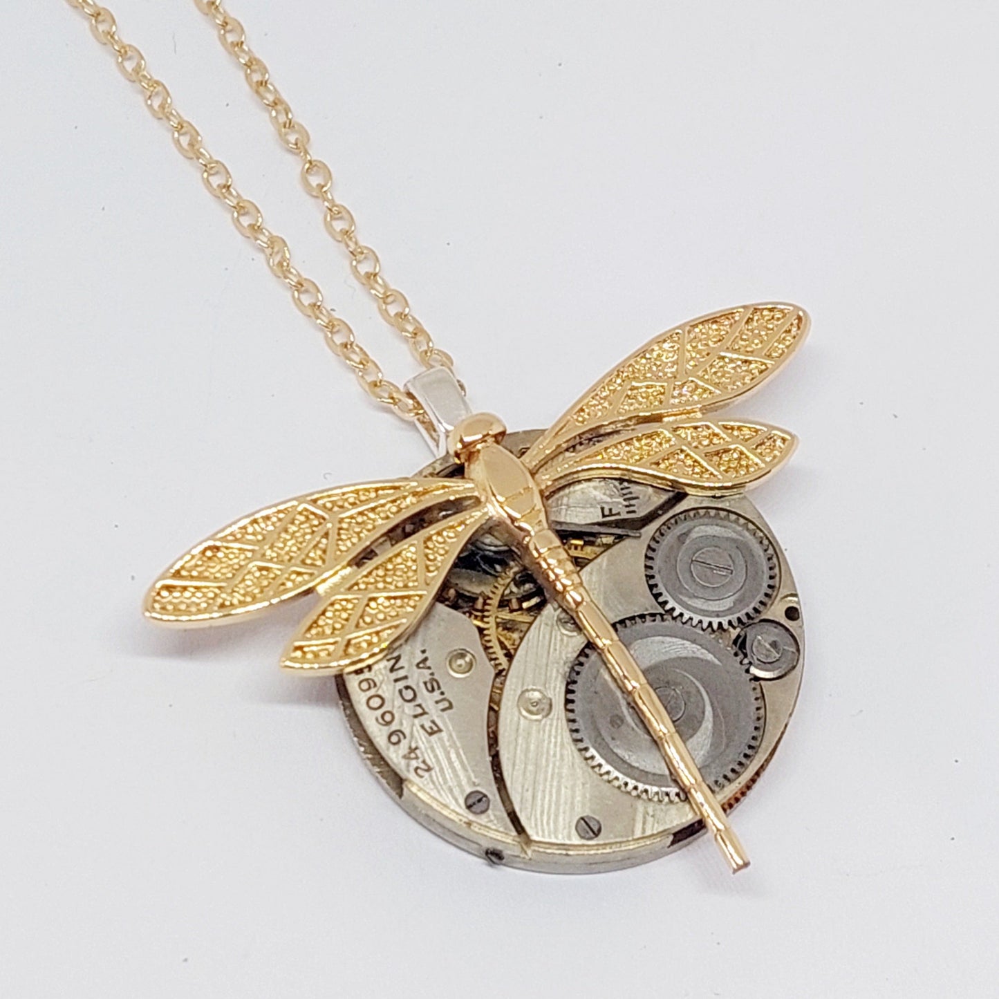 SP Limited Edition Timepiece Pendant with Large Gold Dragonfly - wholesale