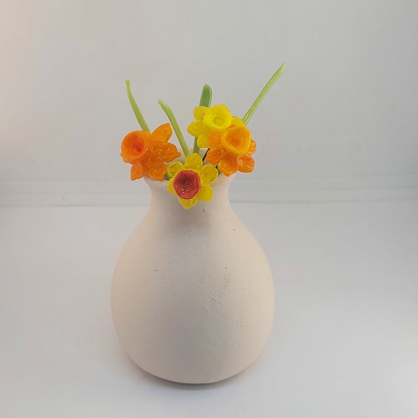 BESTSELLER! NEW!! Glass Art - Medium Sunny Daffodil Mini Bouquet