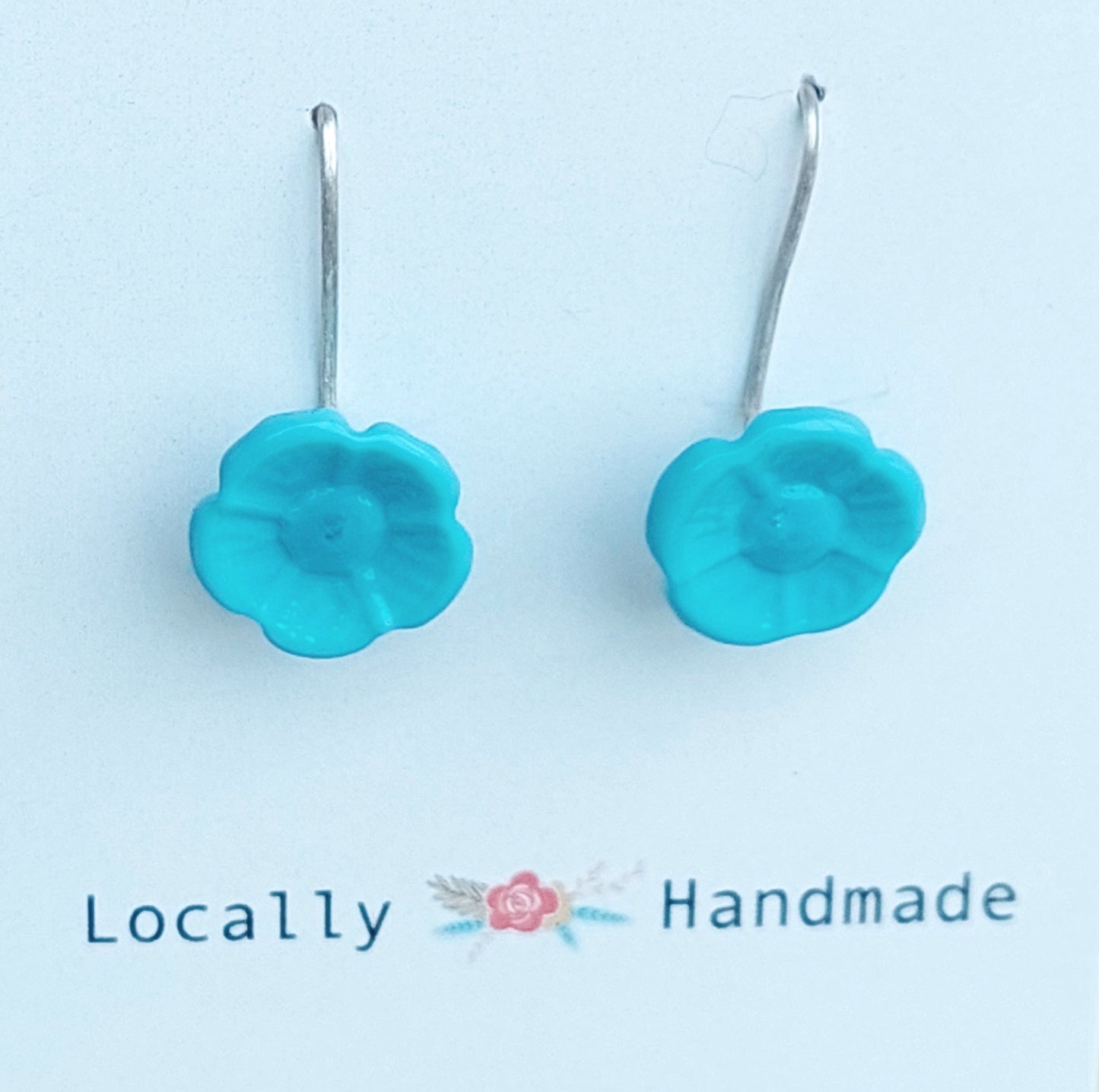Glass Art Vibrant Floral Drop Earrings