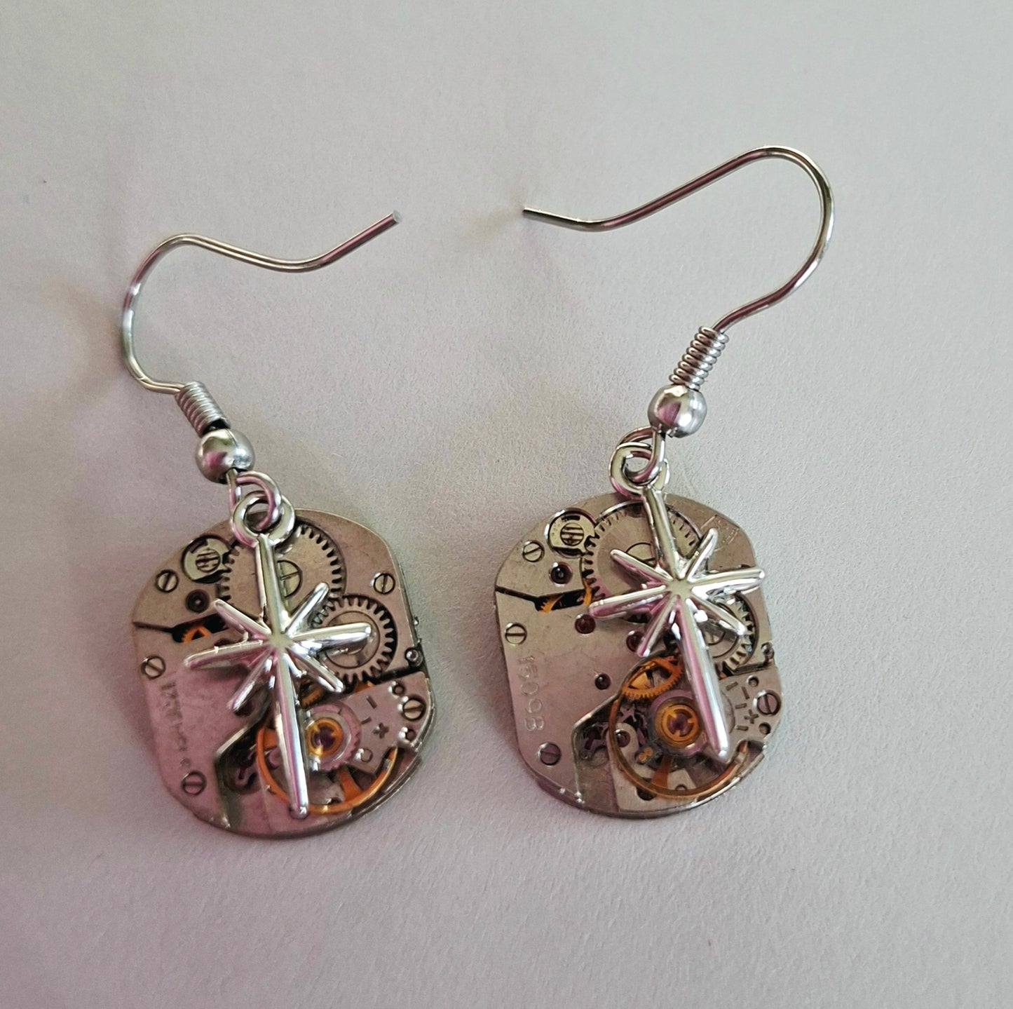 NEW! Matariki collection - Timepiece earrings with silver stars