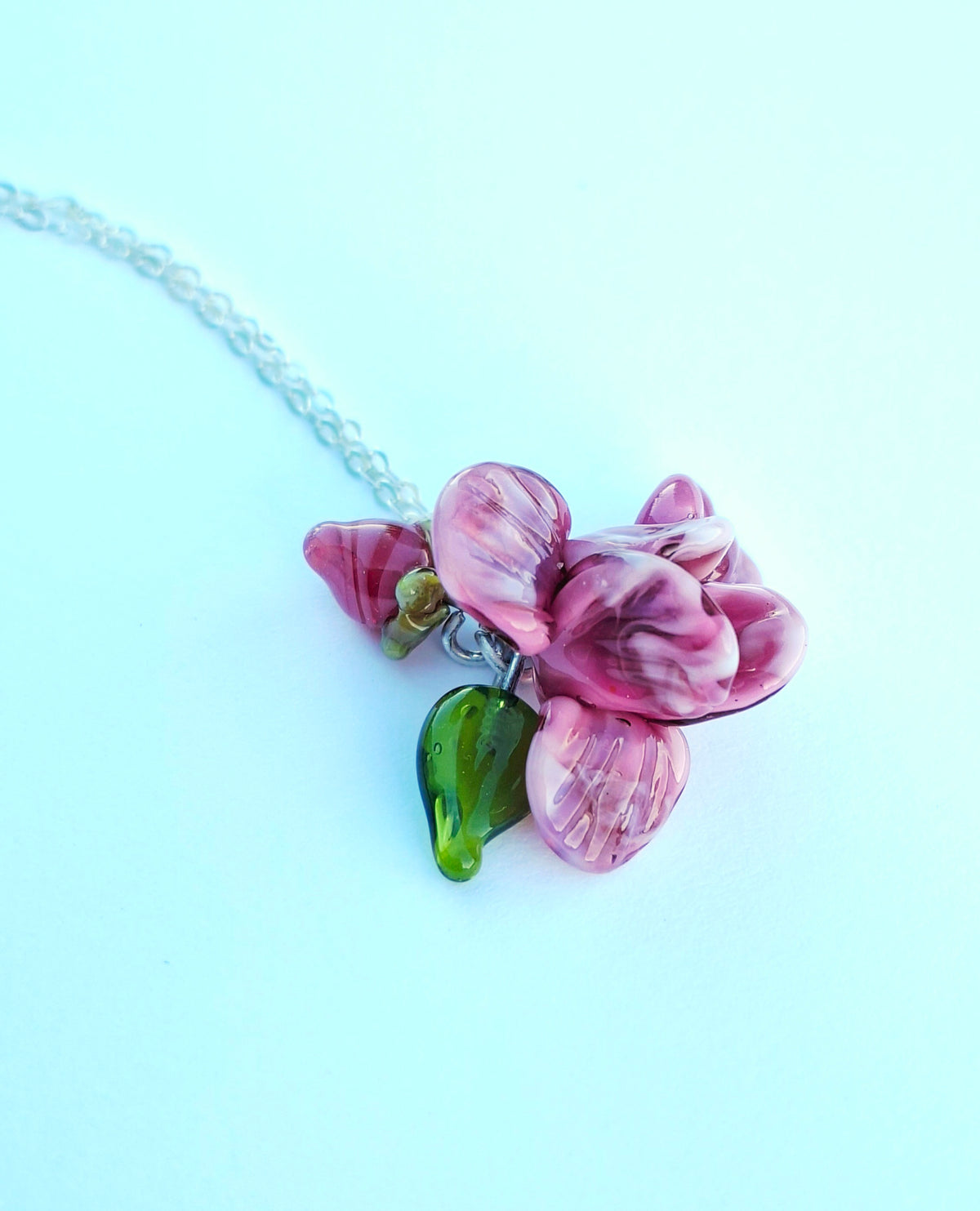 NEW! Glass Art - Kōanga/ Spring Magnolia Necklace