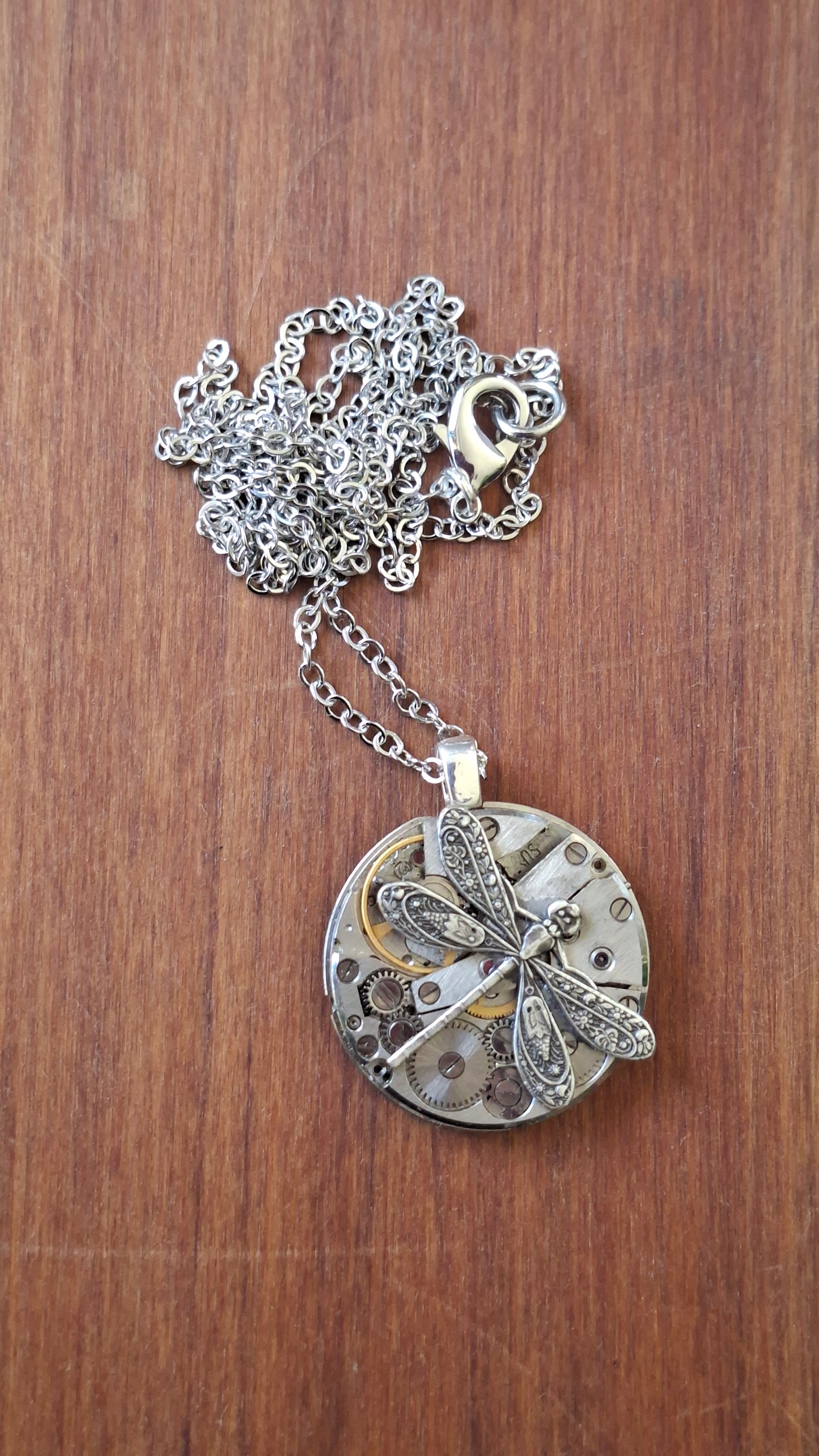 SP medium silver dragonfly pendant - wholesale