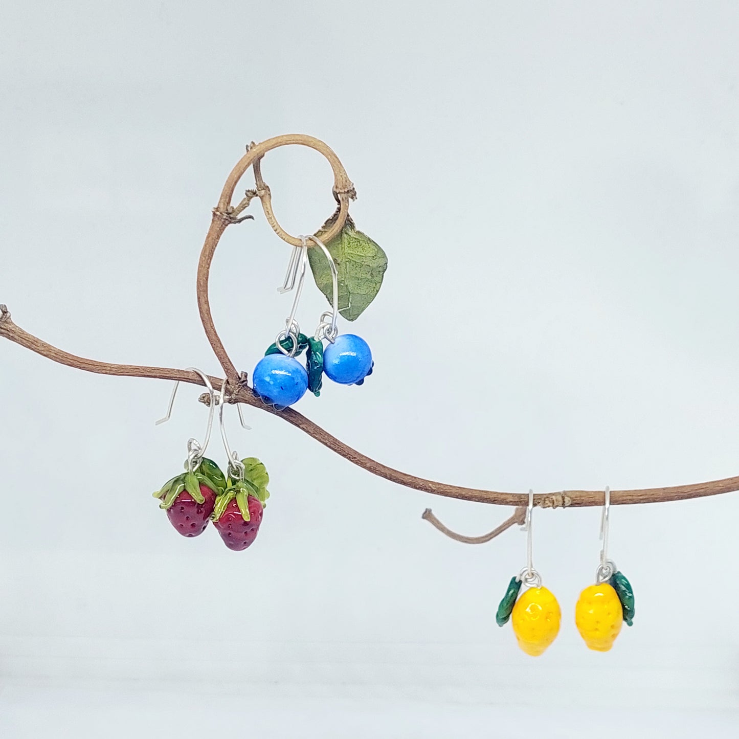 Glass Art - Strawberry Earrings