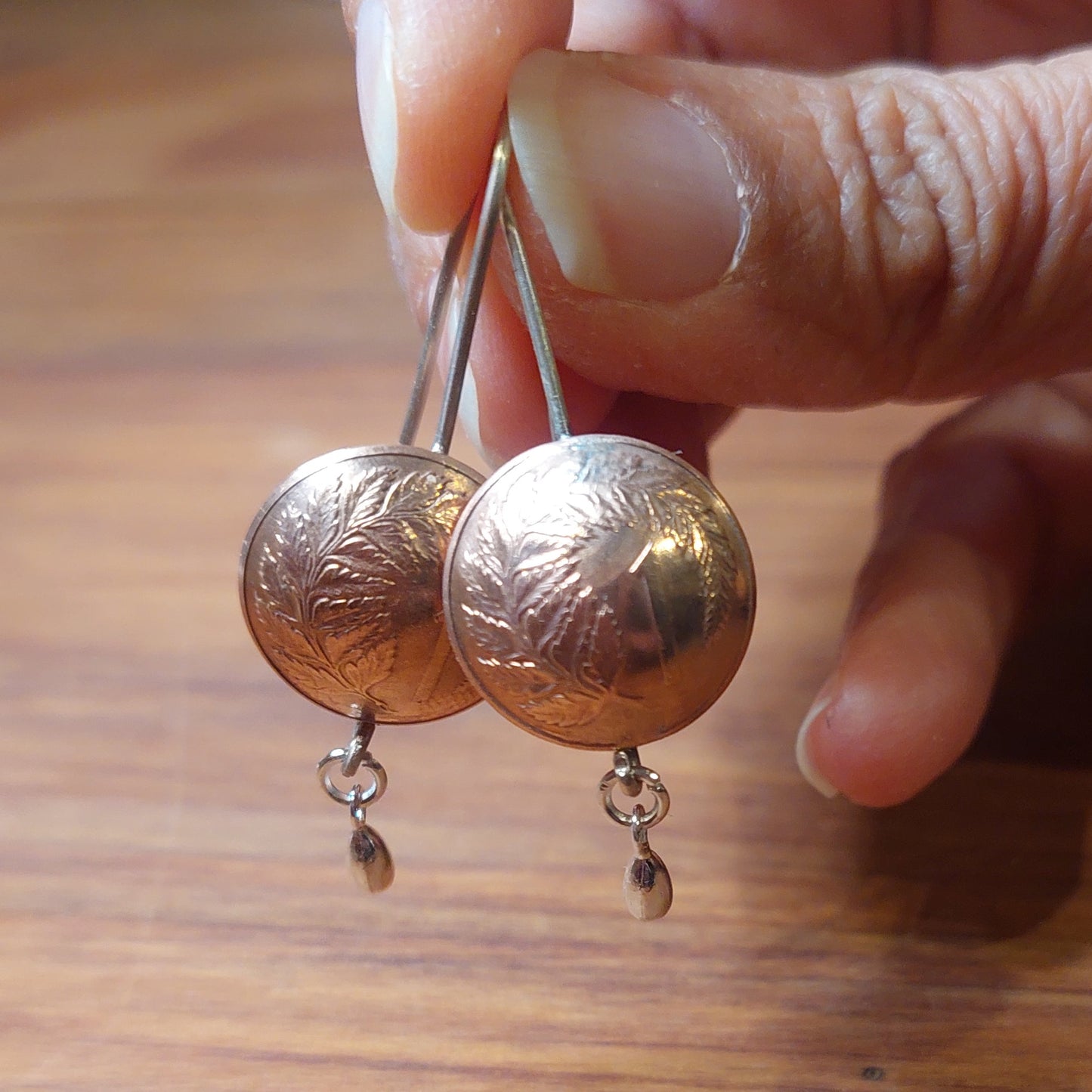 NEW!! Re-minted mini coin earrings with silver drops