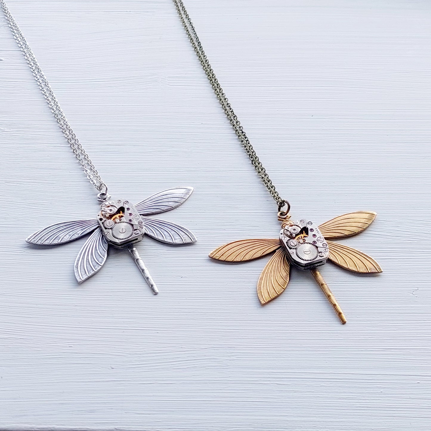 Timepiece Victorian Dragonfly Pendant - Silver