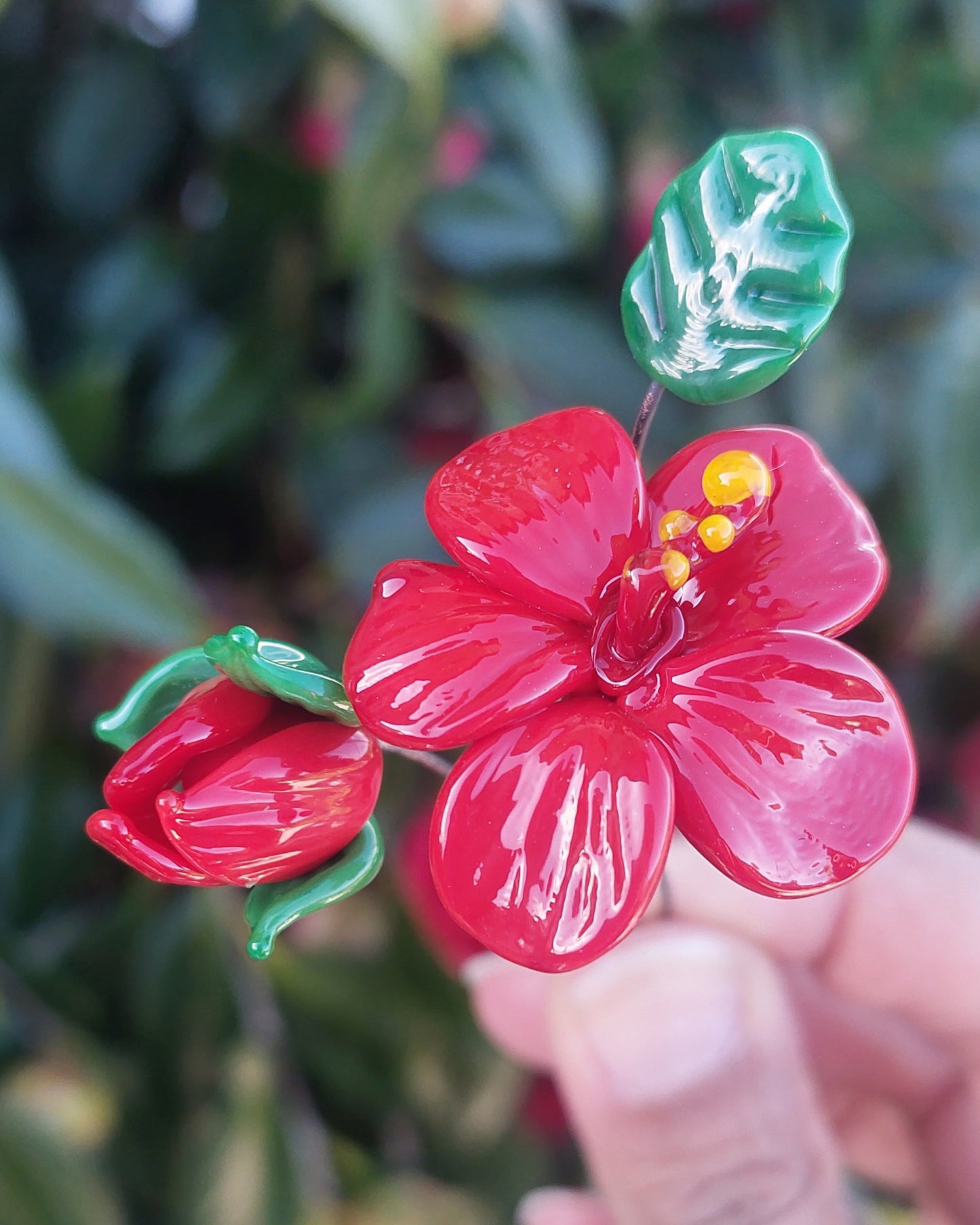 NEW!! Glass Art - Hibiscus Mini Stems