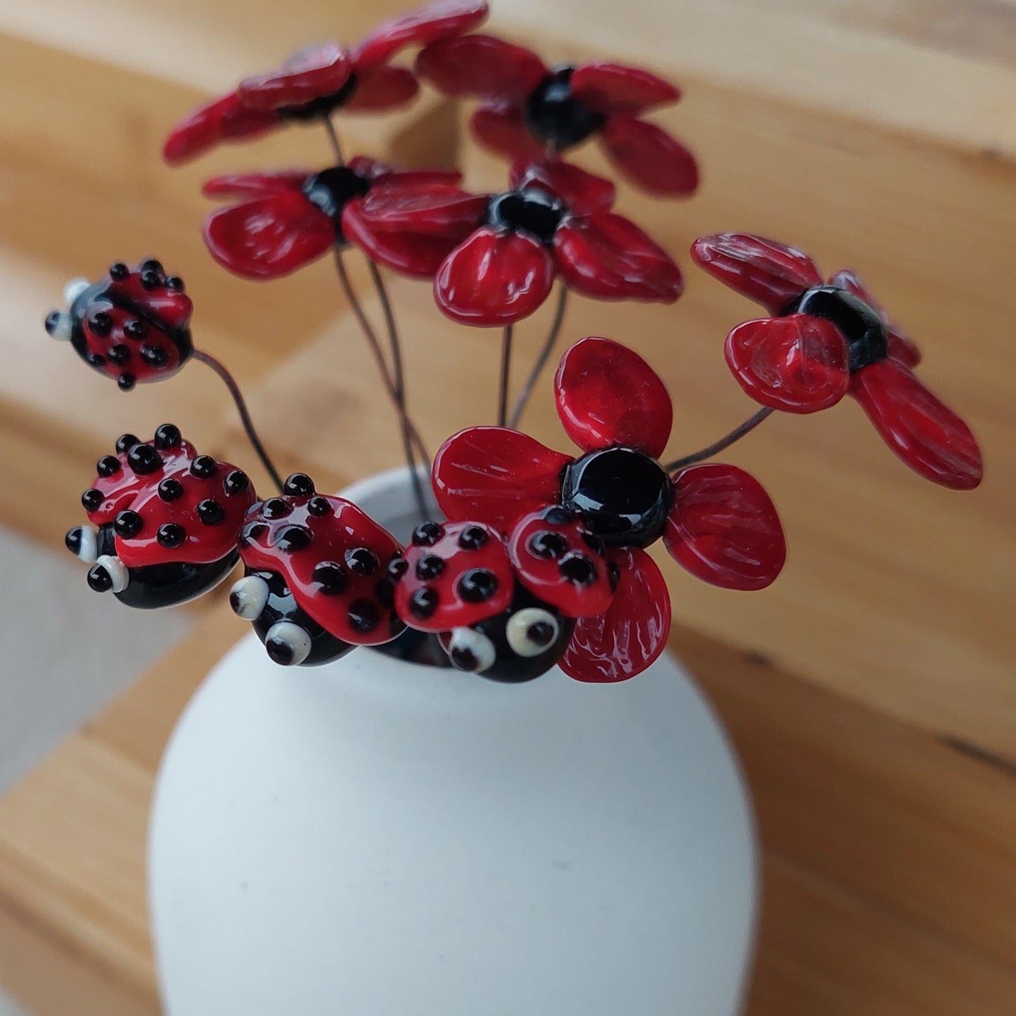 NEW!! Glass Art - Little Ladybirds