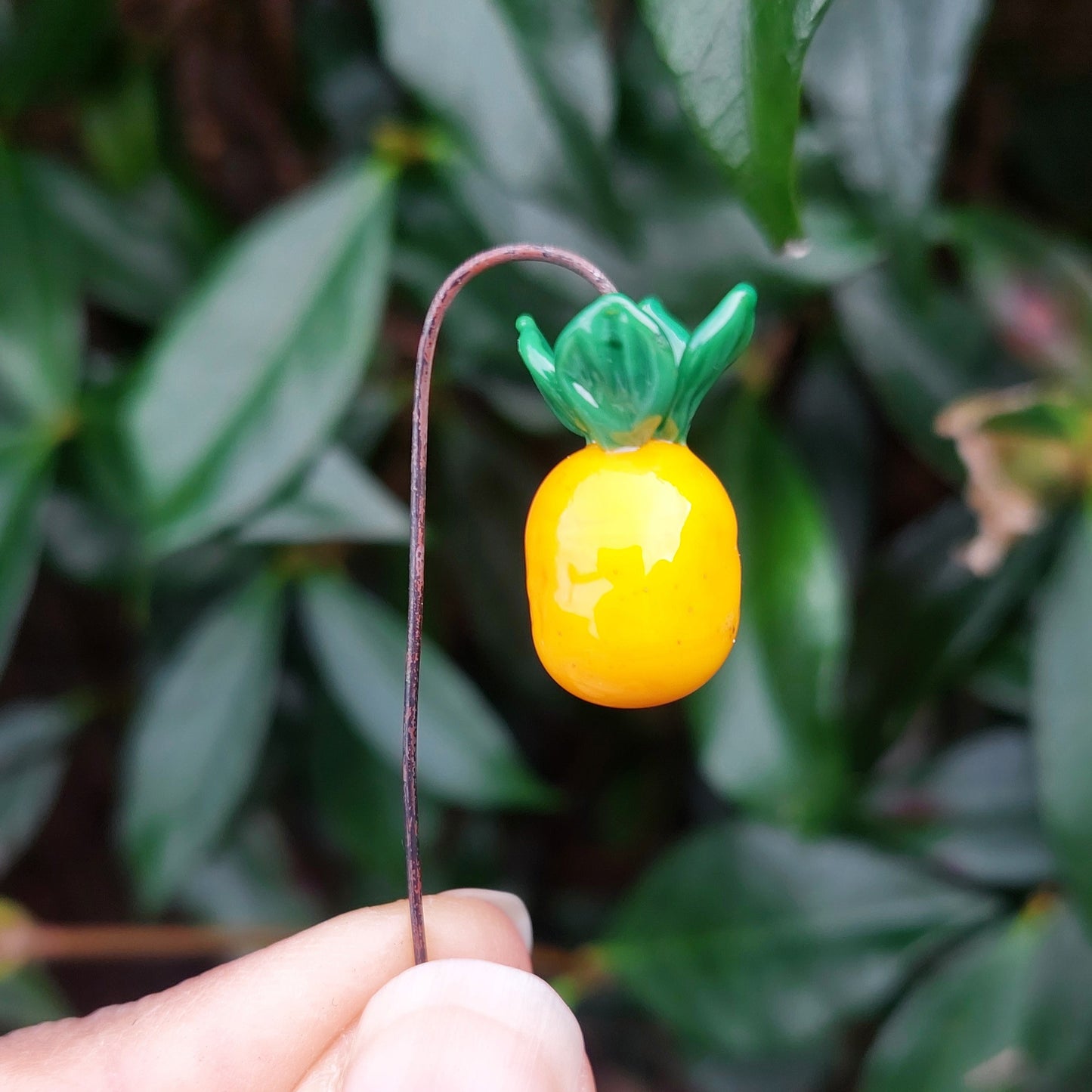 NEW!! Glass Art - Tropical Fruits: Mini Mango and Pineapple Stems