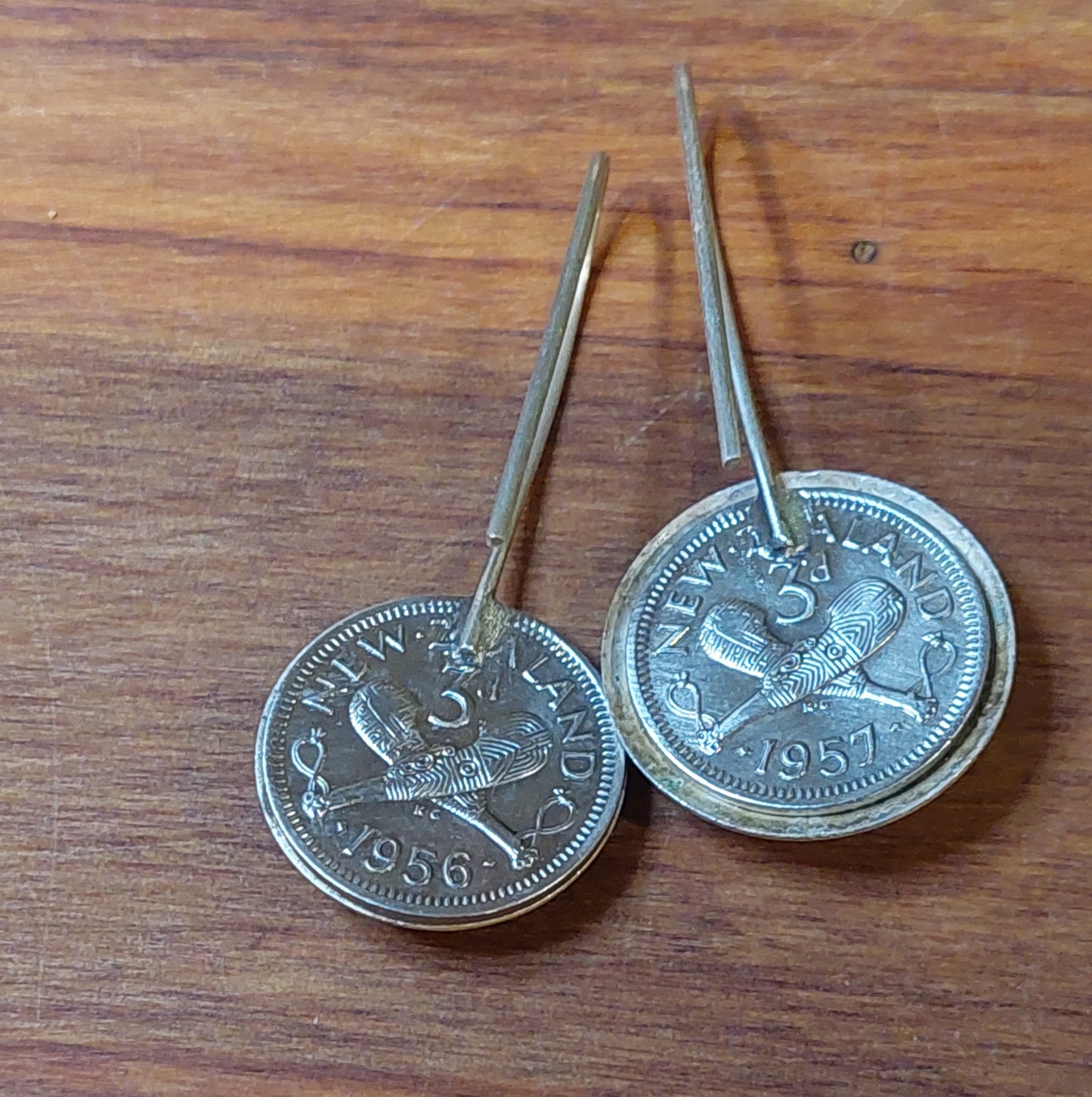 NEW!! Mismatched watchface earrings with tiny gold bees