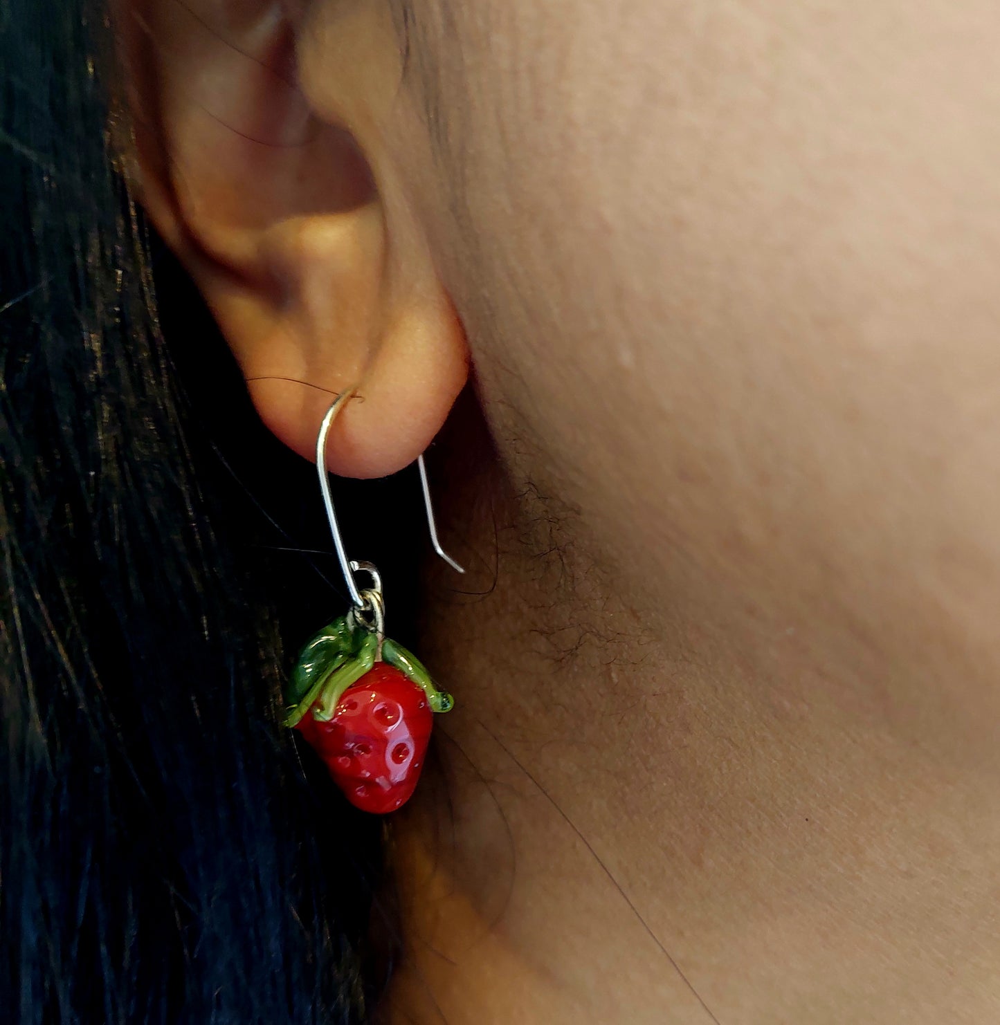 Glass Art - Strawberry Earrings