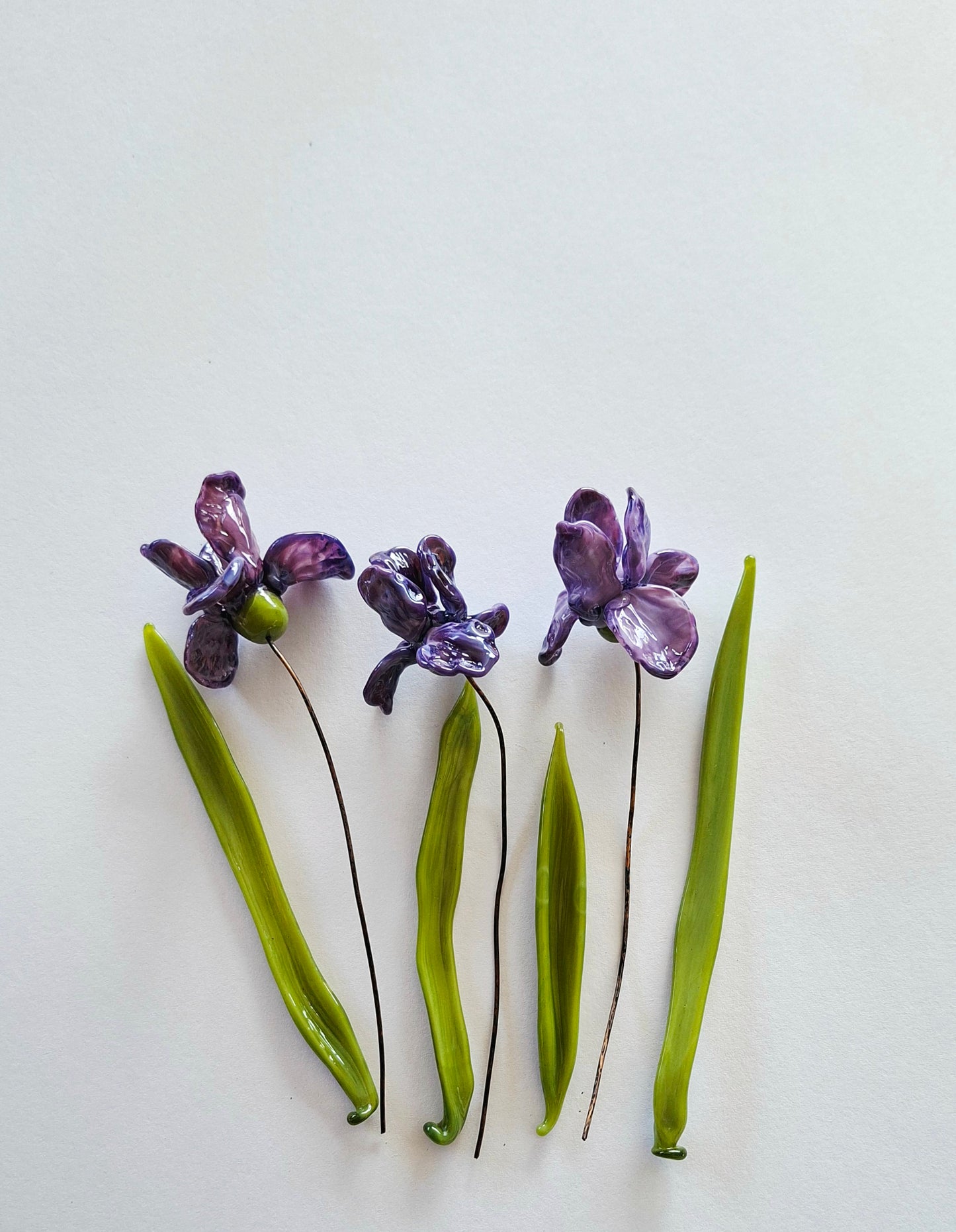 NEW! Glass Art Iris Mini Stems