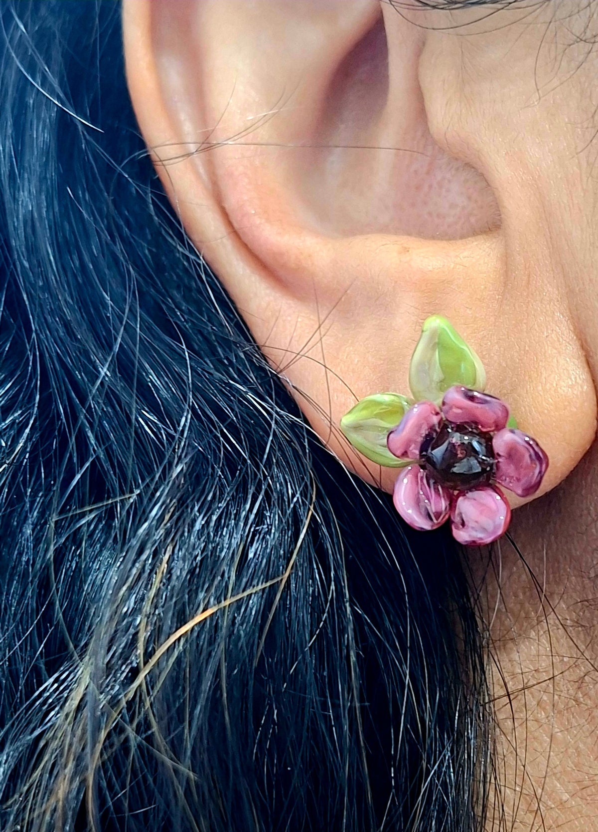 NEW! Glass Art - Spring Vintage Flower Stud Earrings