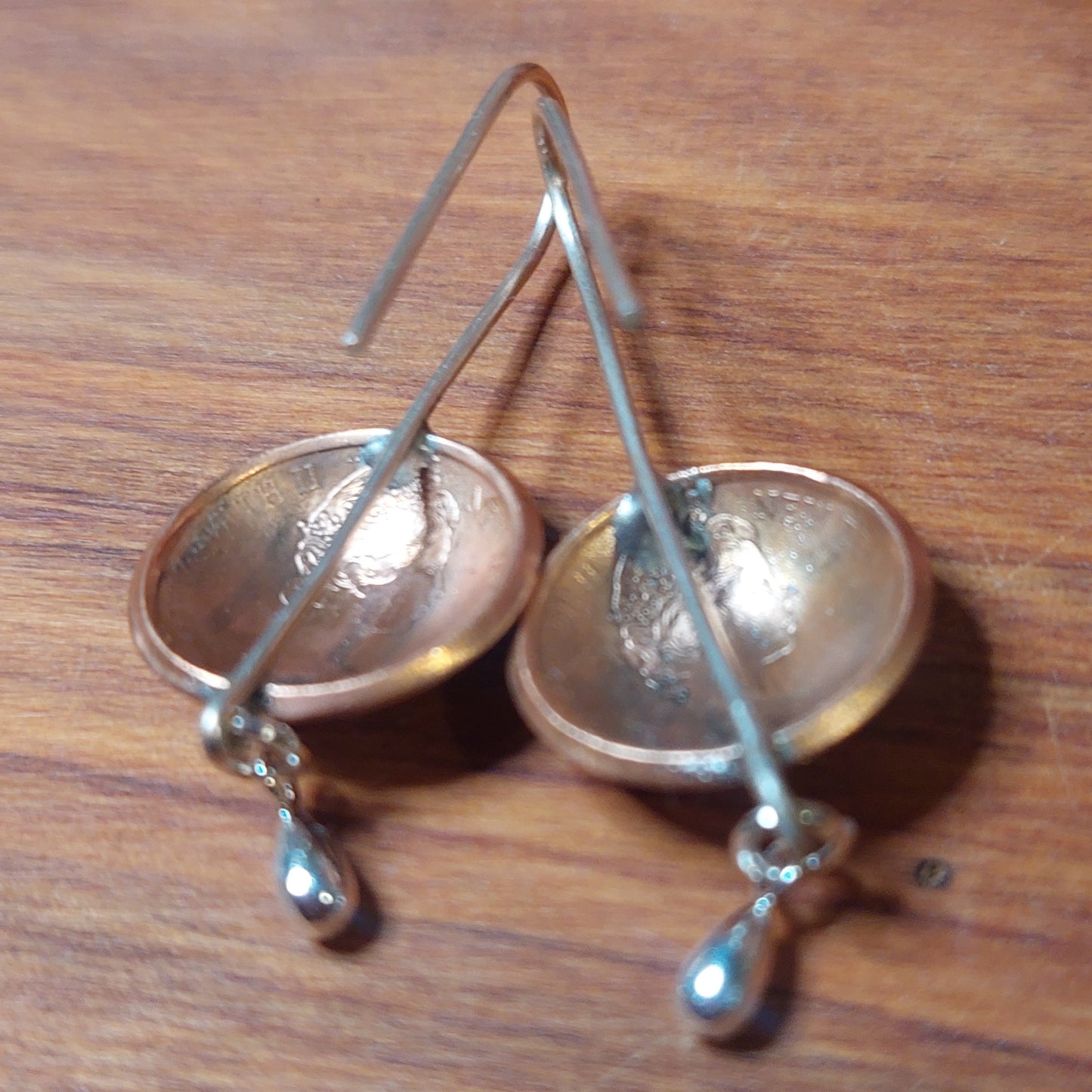 NEW!! Re-minted mini coin earrings with silver drops