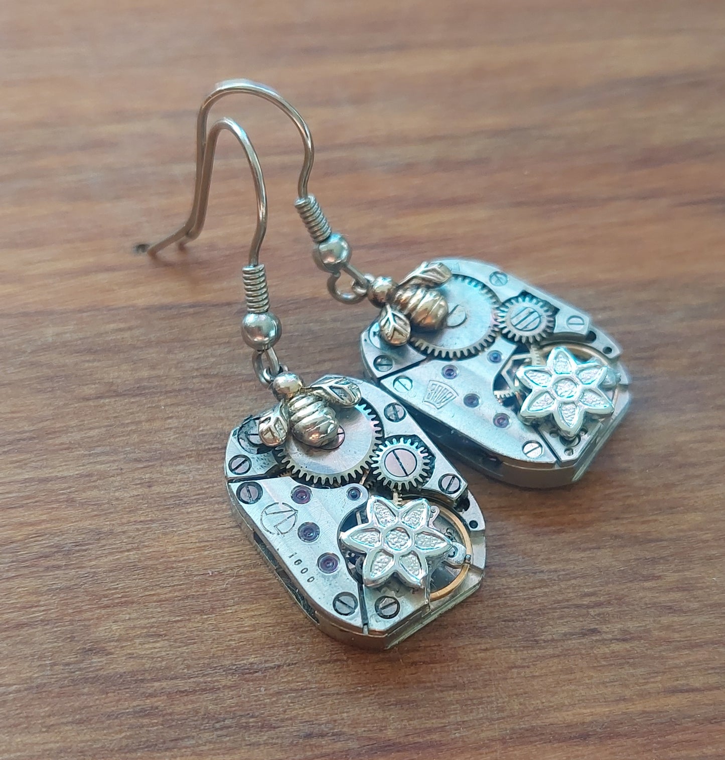 NEW!! Little garden timepiece earrings