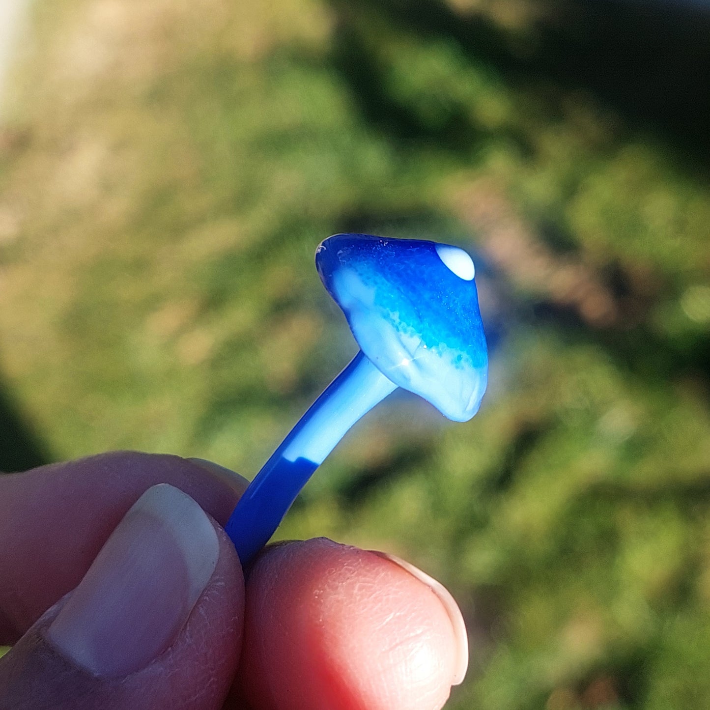Glass Art - Mini Fungi: Werewere Kōkako (Entoloma hochstetteri)