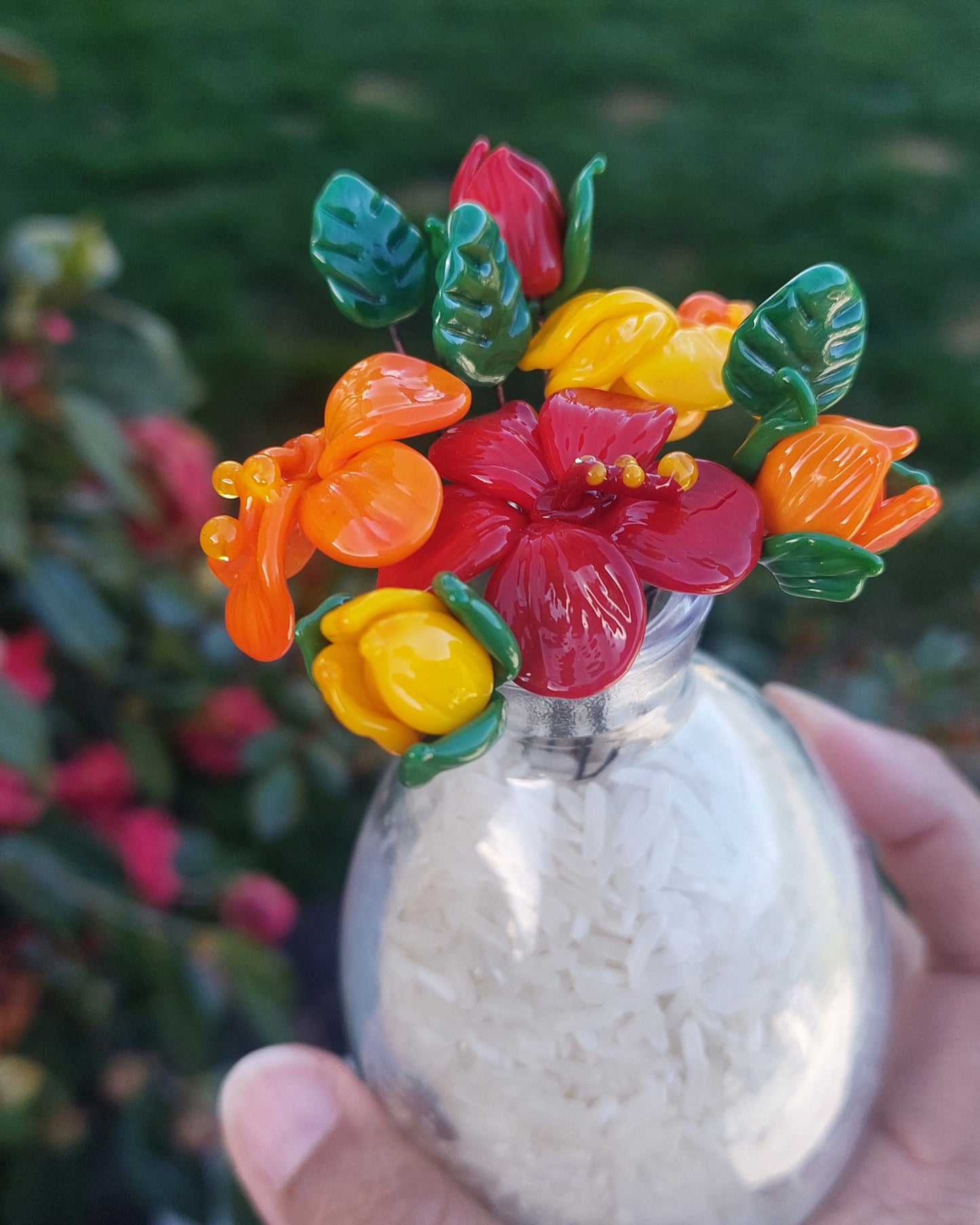 NEW!! Glass Art - Hibiscus Mini Stems