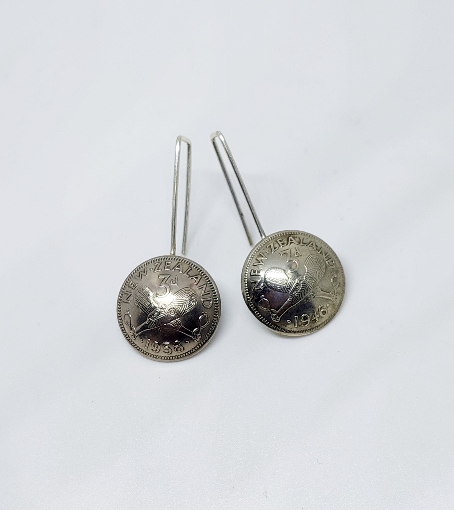 Re-minted MINI Artisan Coin Earrings - Threepence
