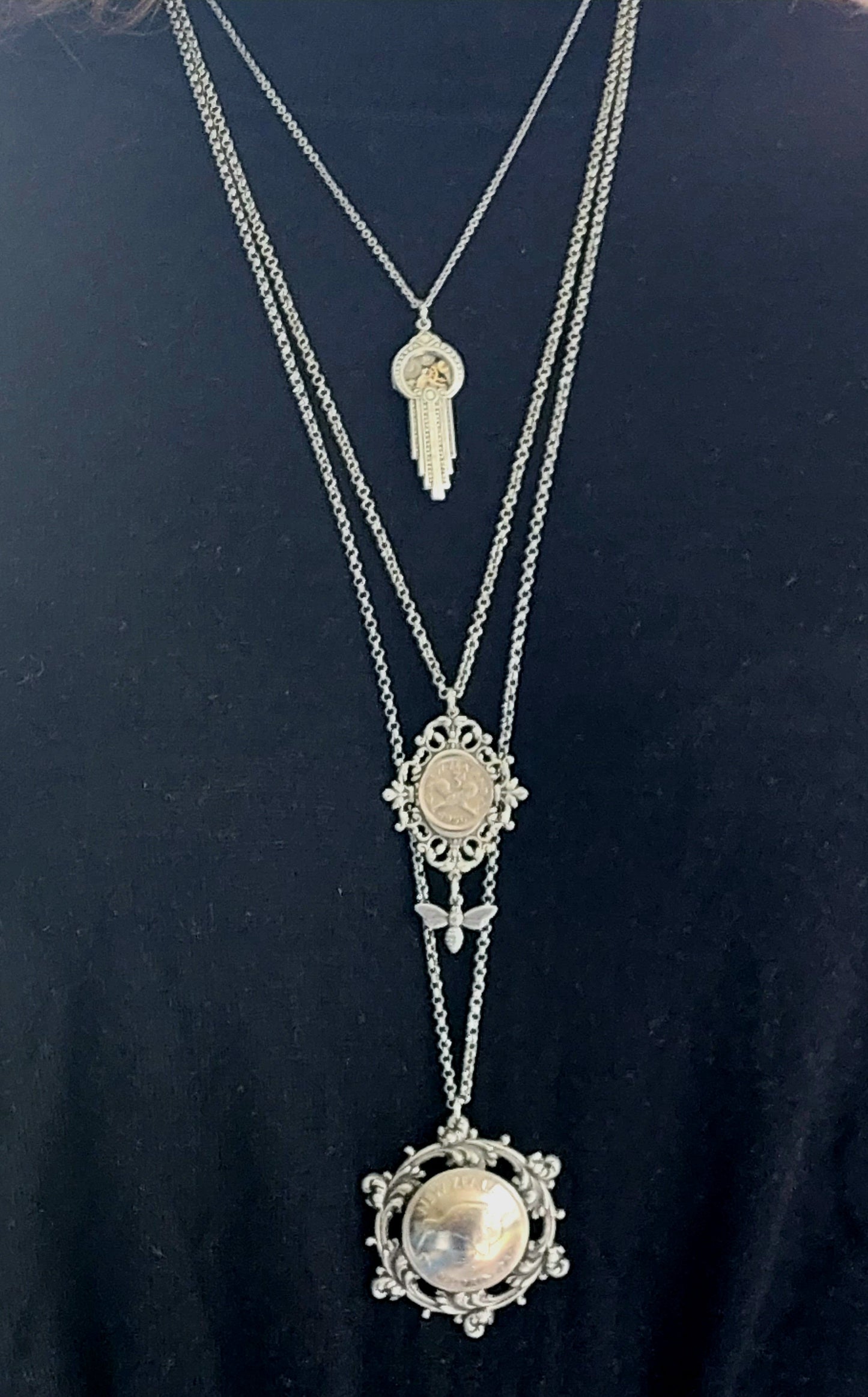 BESTSELLER!! Art Deco Waterfall Pendant with Timepiece