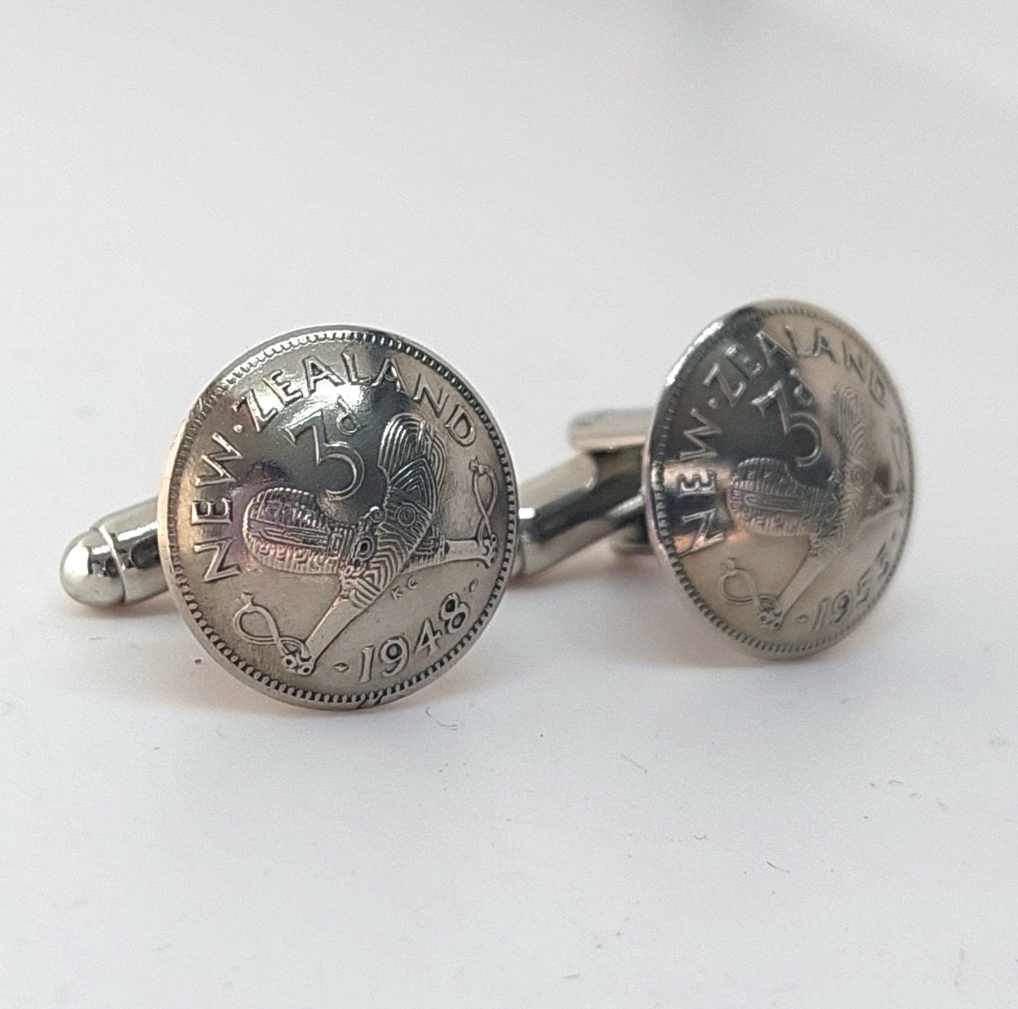 Re-minted: Silver threepence cufflinks