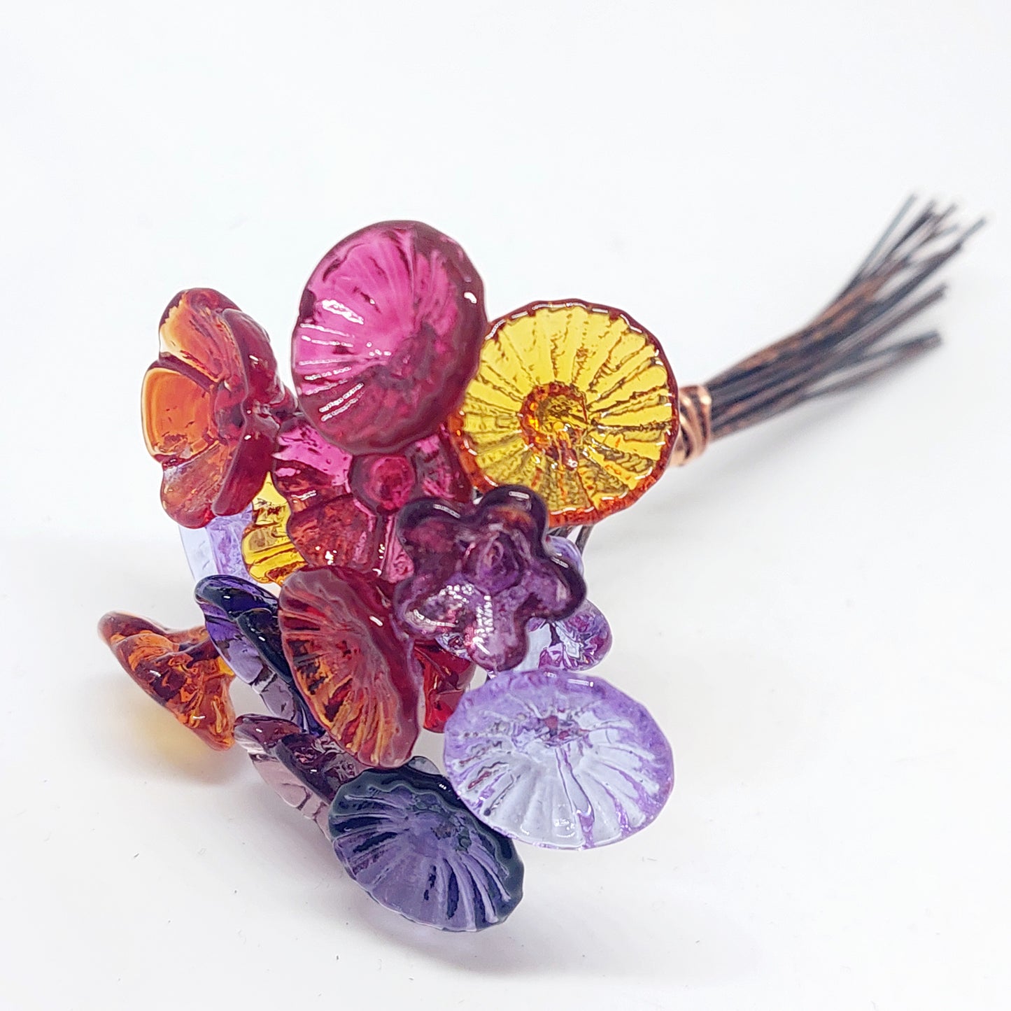 BESTSELLER!! Glass Art - Extra Large "Tropical" Mini Flower Bouquet