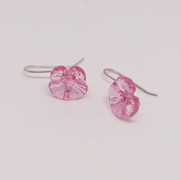 NEW!! Glass Art - Hydrangea flower earrings