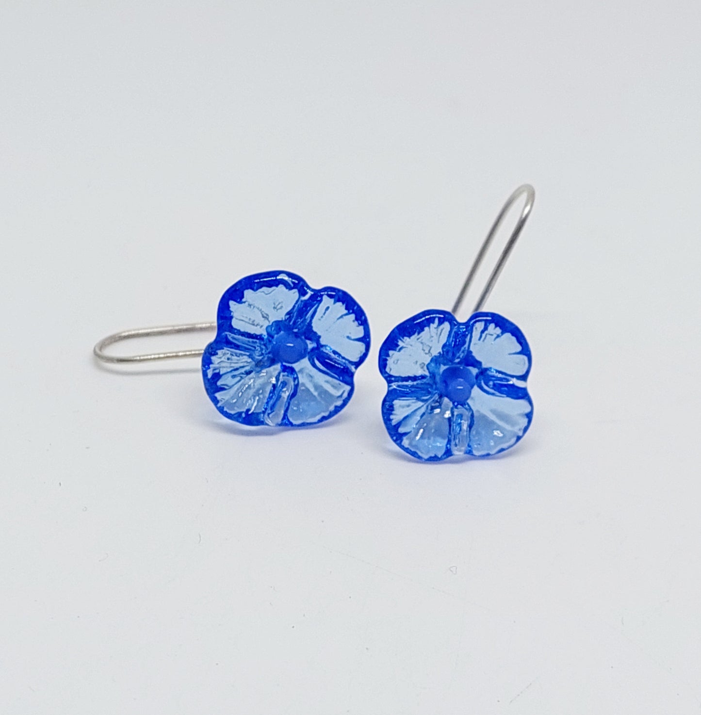 NEW!! Glass Art - Hydrangea flower earrings
