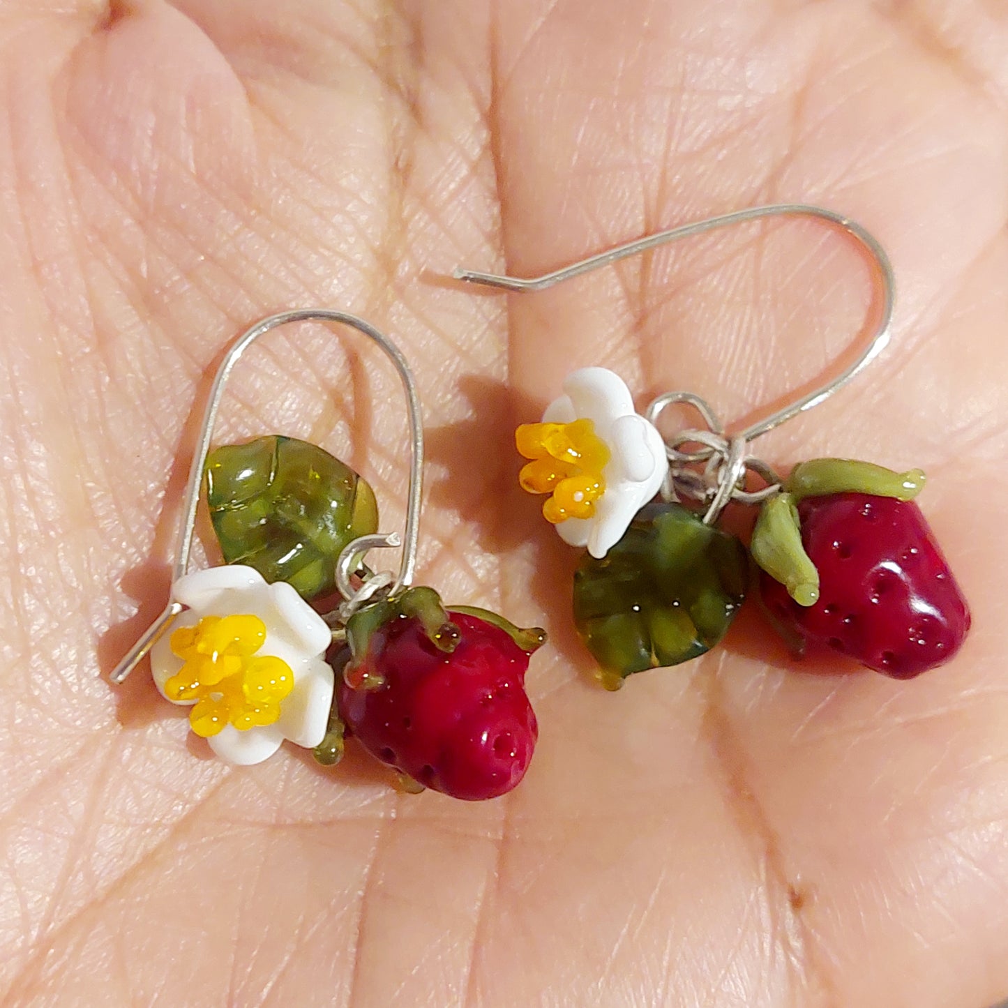 BESTSELLER! NEW!! Glass Art - Strawberry Cluster Earrings