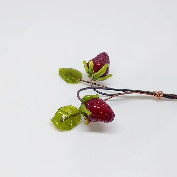 NEW!! Glass Art - Wild Strawberry Tiny "Specialised" Bouquet