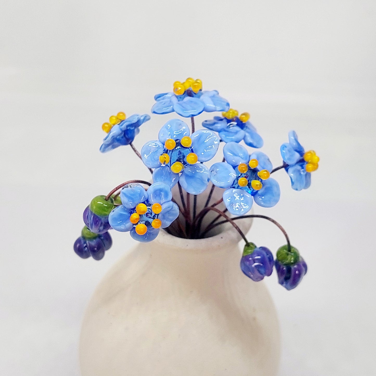BESTSELLER! NEW!! Glass Art - Forget Me Nots - Grand Bouquet