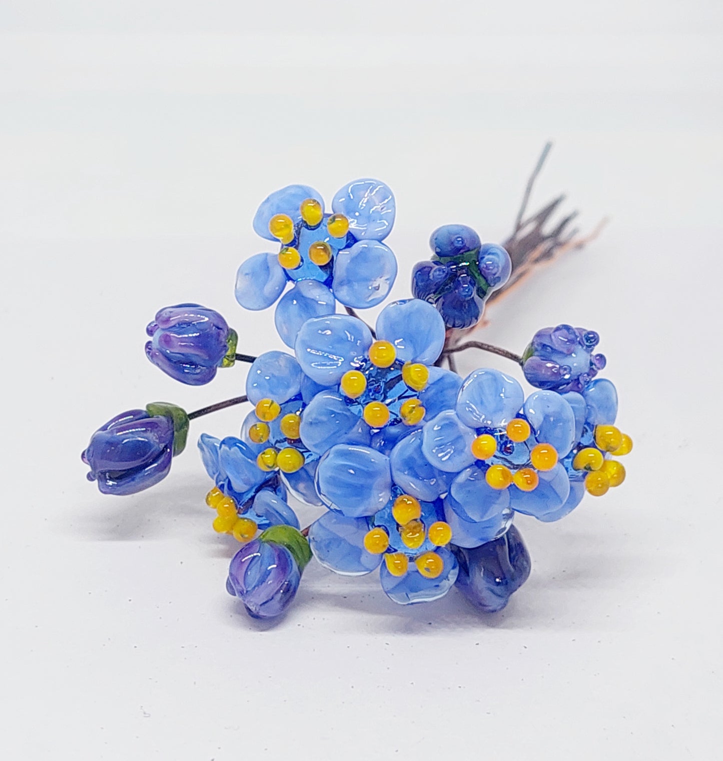 BESTSELLER! NEW!! Glass Art - Forget Me Nots - Grand Bouquet