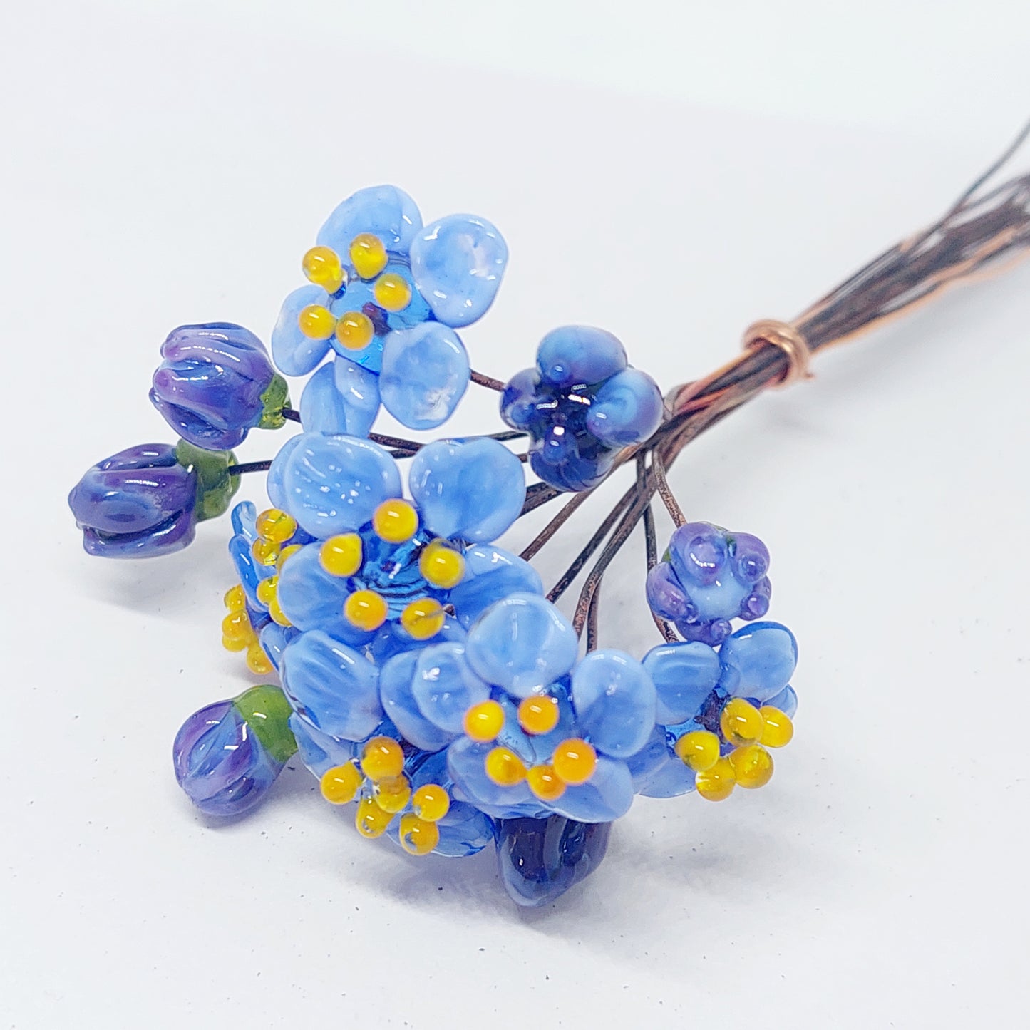 BESTSELLER! NEW!! Glass Art - Forget Me Nots - Grand Bouquet