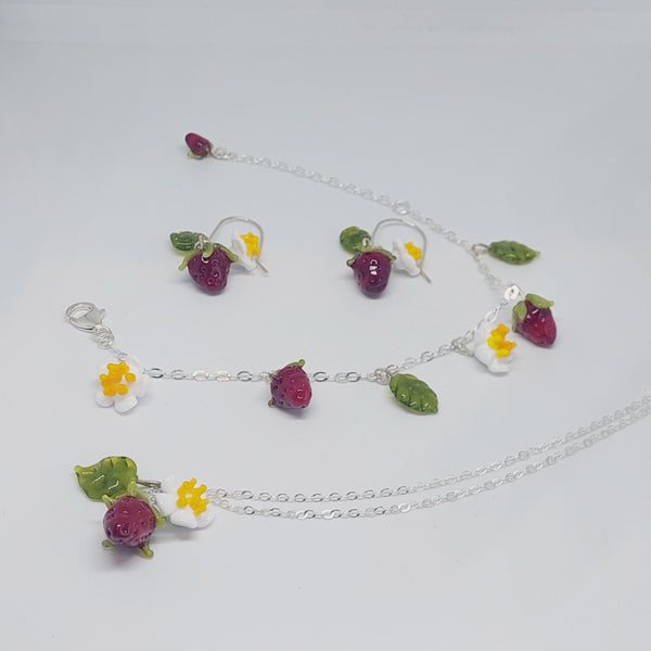 NEW!! Glass Art - Strawberry Fields Bracelet