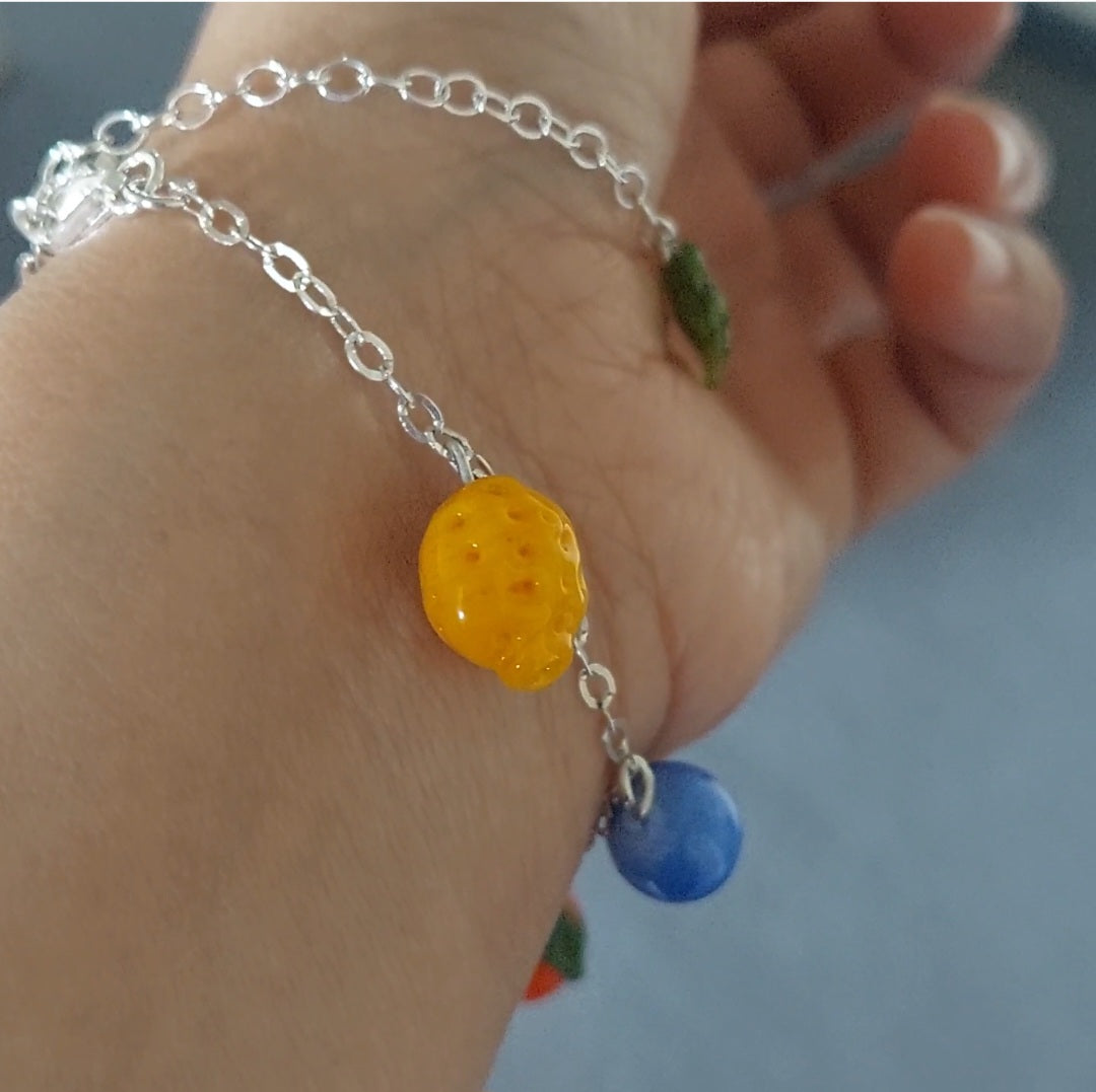 Glass Art - "Summer Fruits" Bracelet