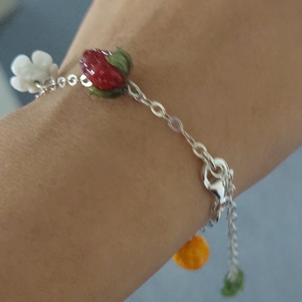 Glass Art - "Summer Fruits" Bracelet