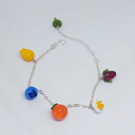 NEW!! Glass Art - "Summer Fruits" Bracelet