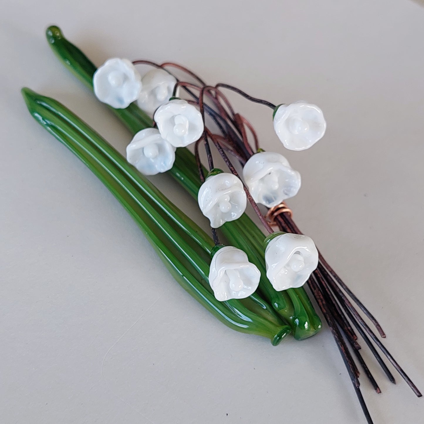 NEW!! Glass Art - Lily of the Valley Bouquet