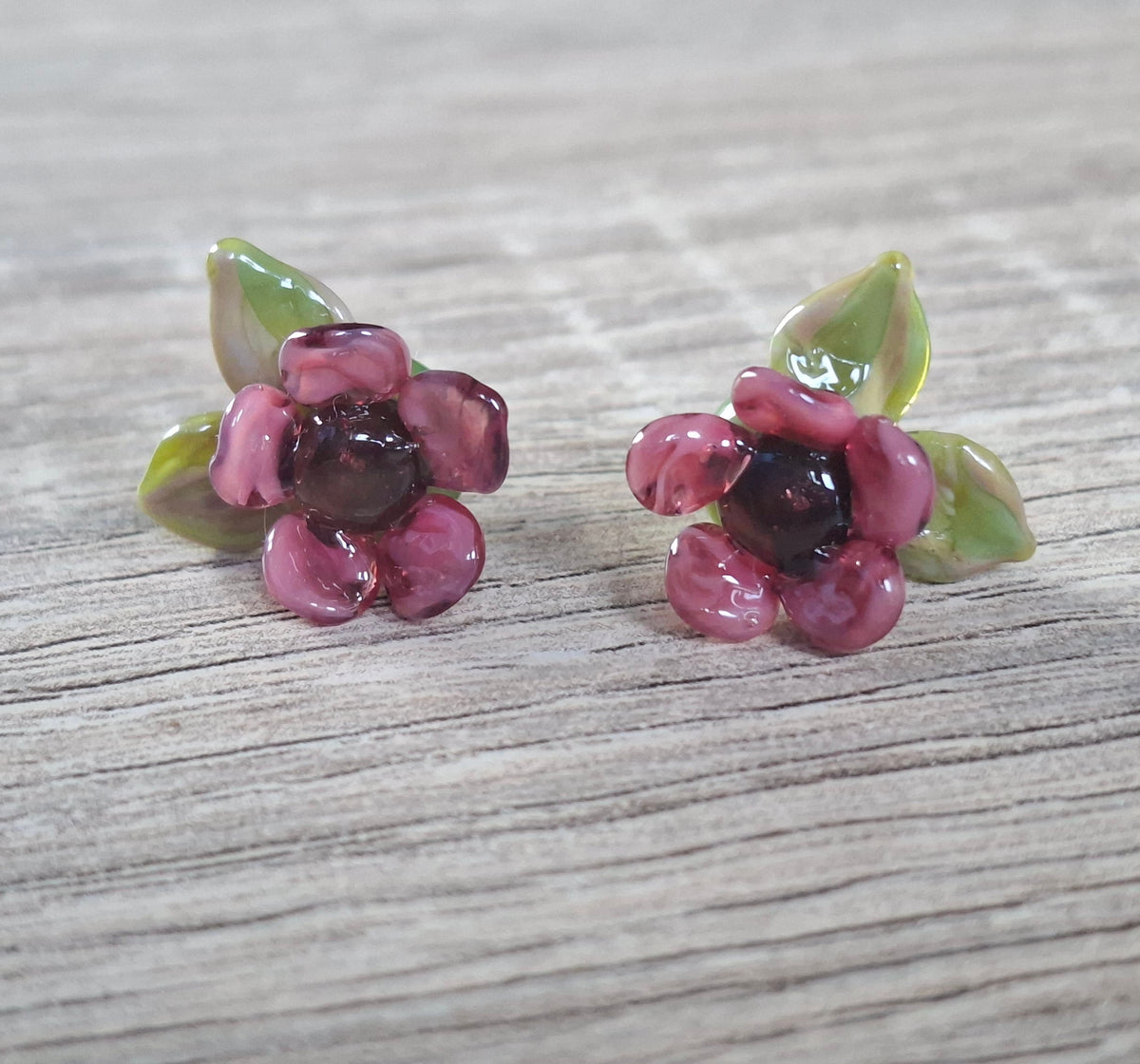 NEW! Glass Art - Spring Vintage Flower Stud Earrings