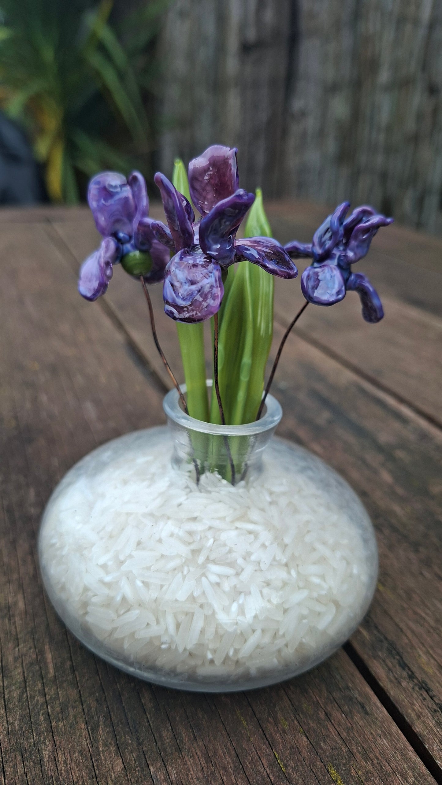 NEW! Glass Art Iris Mini Stems