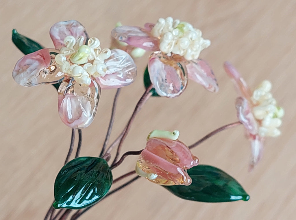 NEW!! Glass Art - Climbing Clematis Bouquet