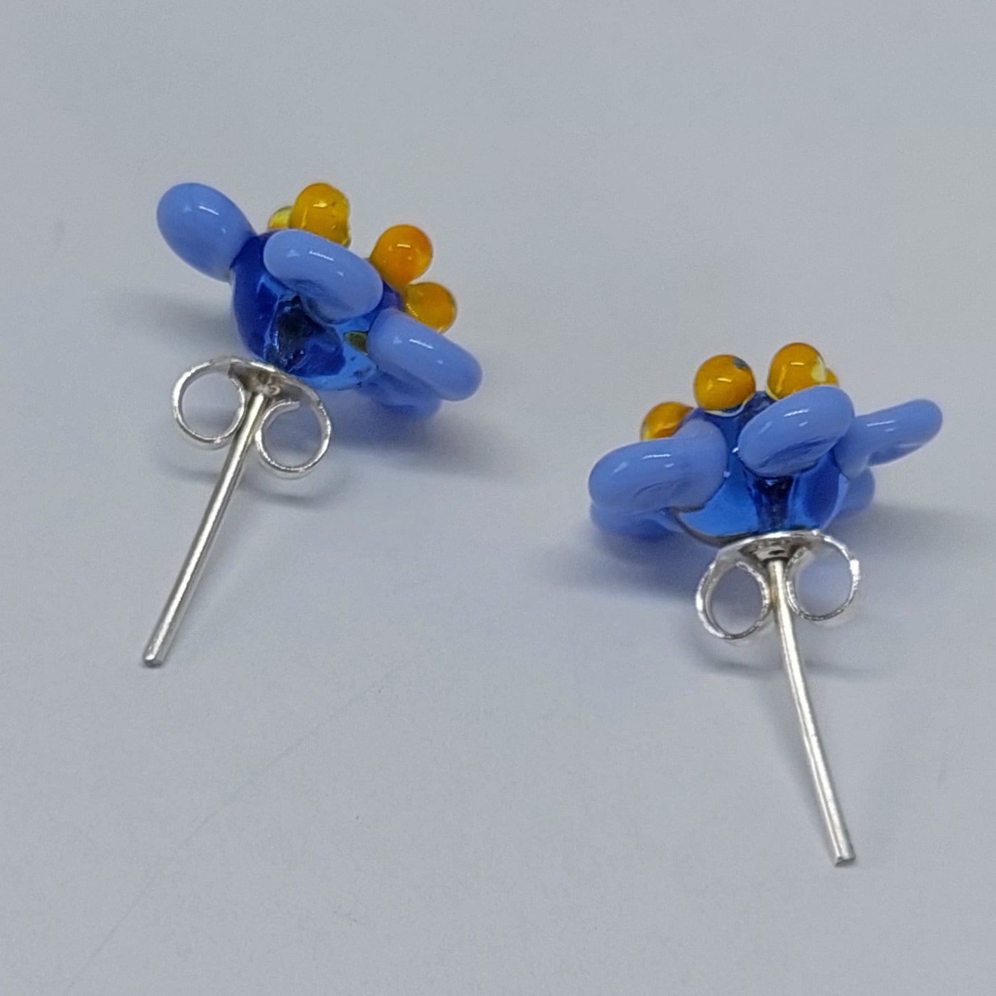 NEW!! Glass Art Forget Me Not Stud Earrings