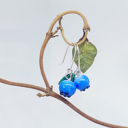 Glass Art - Blueberry Earrings