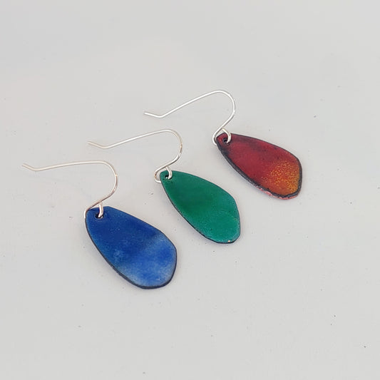 NEW!! Glass Art - Enamelled Butterfly Wing Earrings