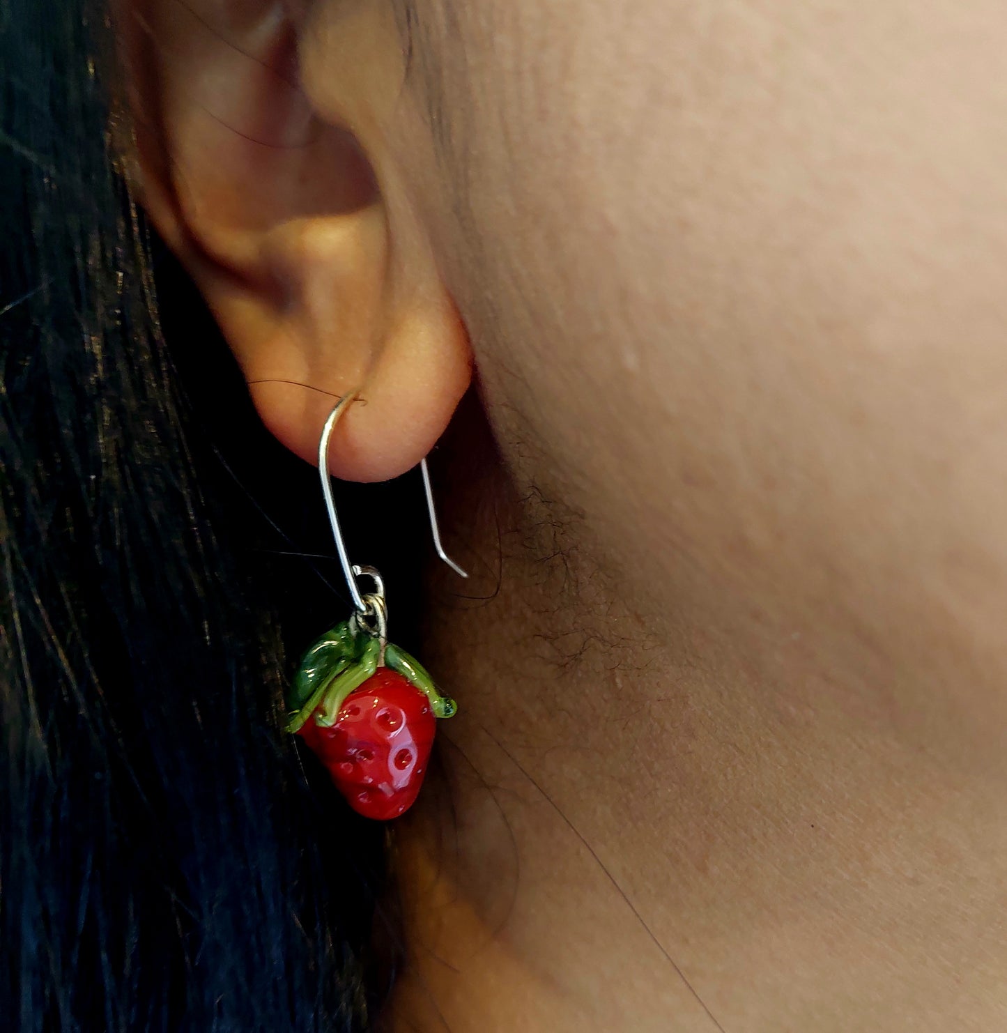 NEW!! Glass Art - Strawberry Earrings