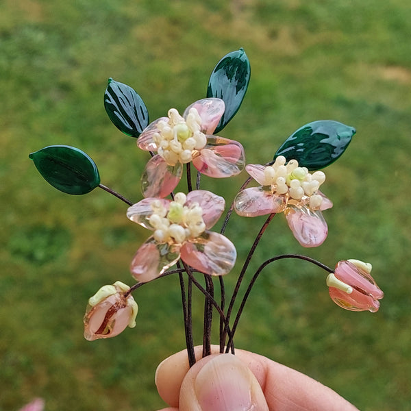 NEW!! Glass Art - Climbing Clematis Bouquet