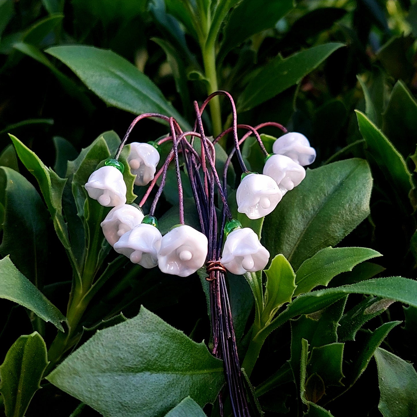 NEW!! Glass Art - Lily of the Valley Bouquet