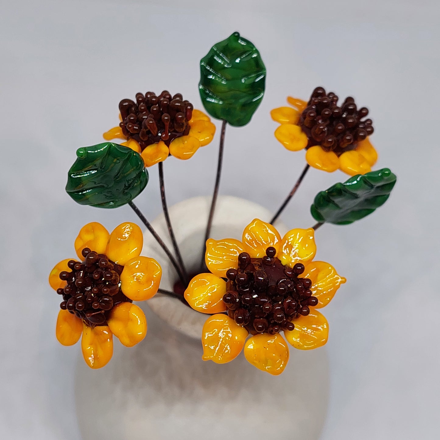 BESTSELLER! NEW!! Glass Art - Sunflowers - Midi Bouquet
