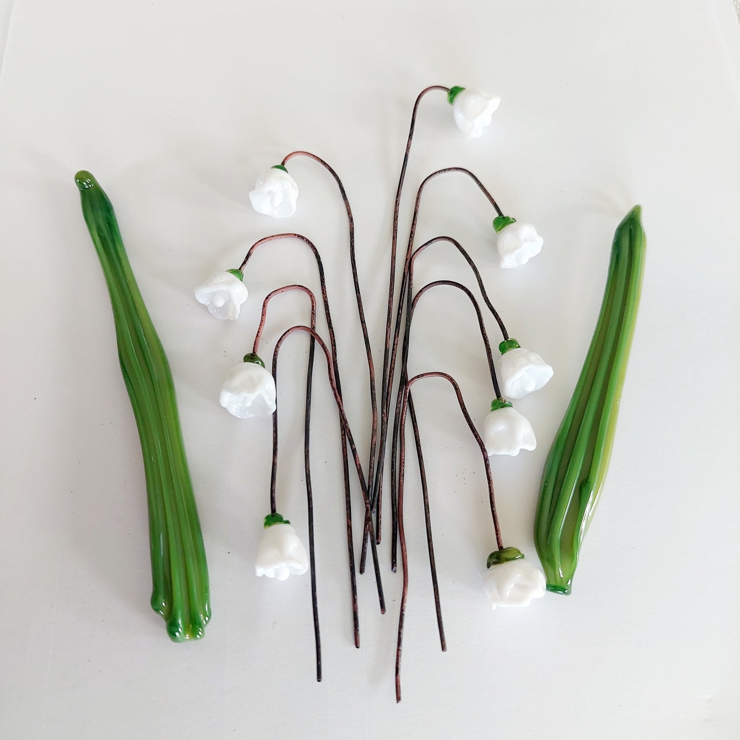 NEW!! Glass Art - Lily of the Valley Bouquet