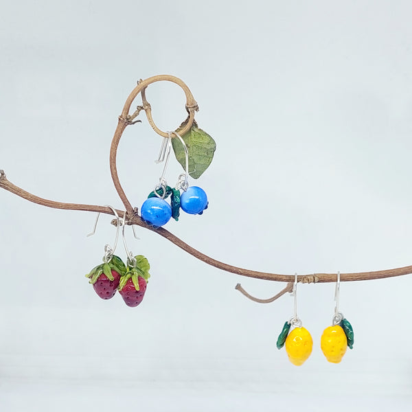 NEW!! Glass Art - Lemon Earrings