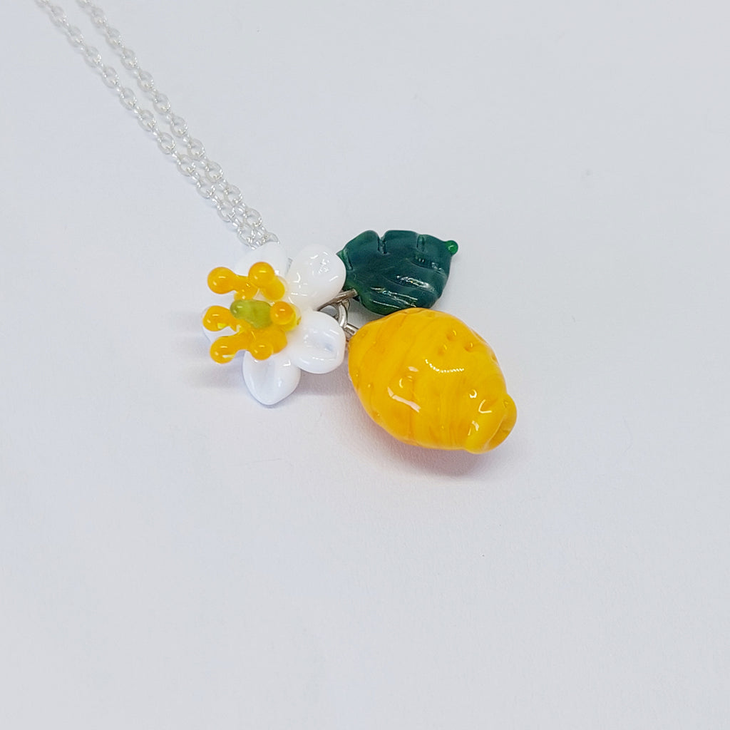 NEW!! Glass Art - Large Lemon Cluster Necklace